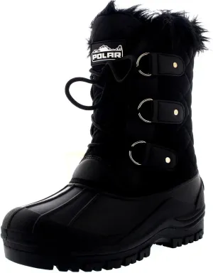 POLAR Womens Mid Calf Mountain Walking Tactical Waterproof Boots