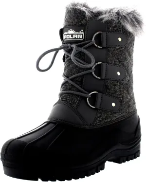 POLAR Womens Mid Calf Mountain Walking Tactical Waterproof Boots