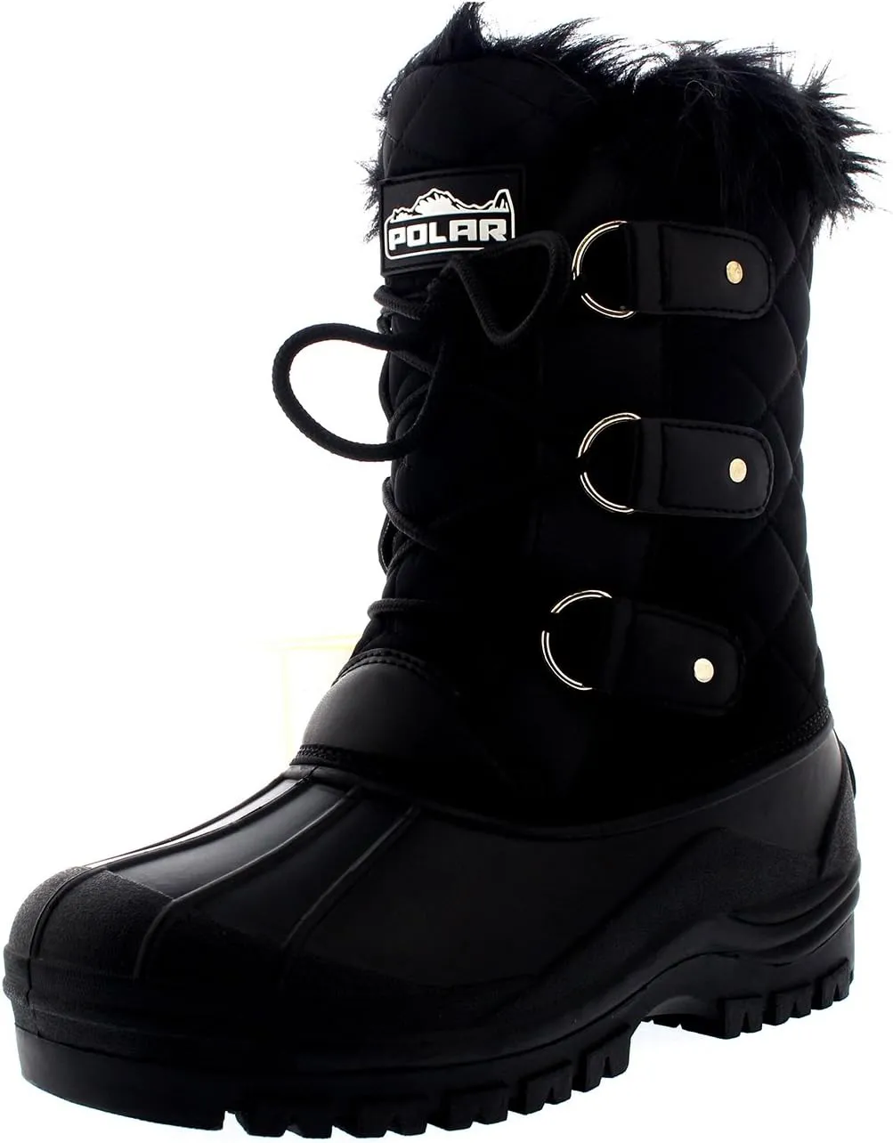 POLAR Womens Mid Calf Mountain Walking Tactical Waterproof Boots