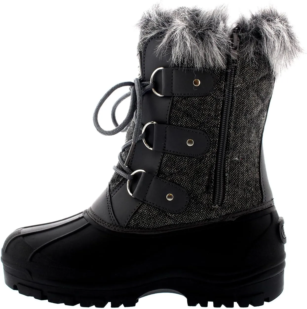 POLAR Womens Mid Calf Mountain Walking Tactical Waterproof Boots