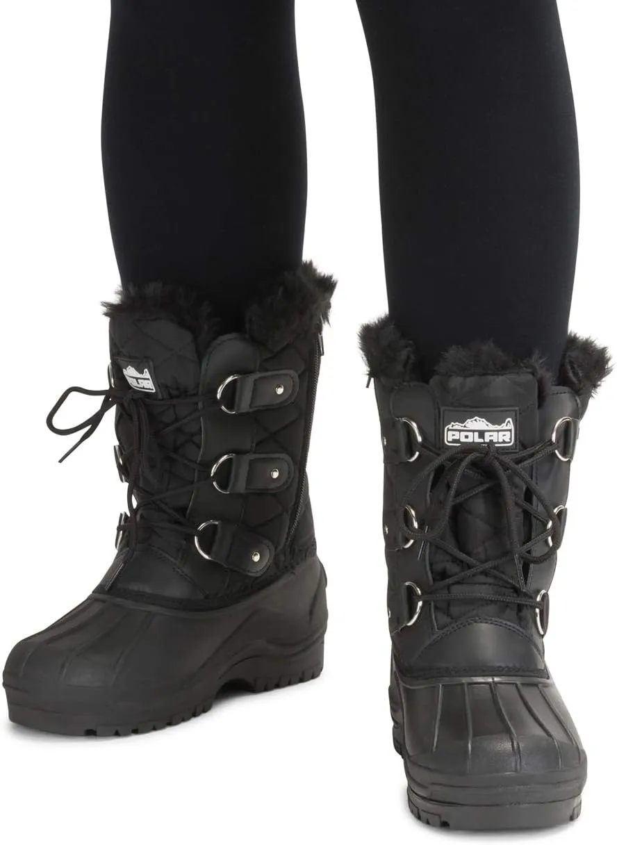 POLAR Womens Mid Calf Mountain Walking Tactical Waterproof Boots