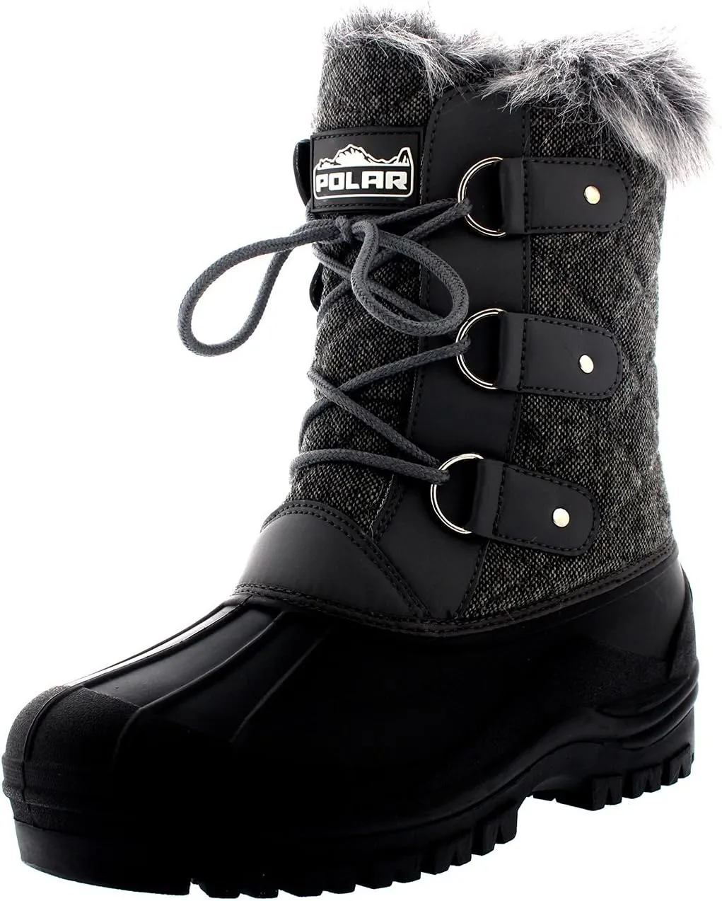 POLAR Womens Mid Calf Mountain Walking Tactical Waterproof Boots
