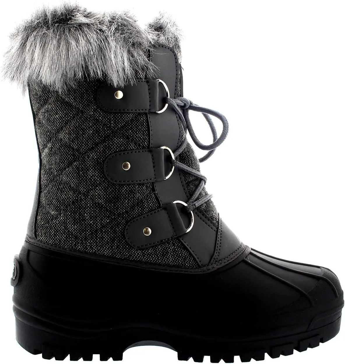 POLAR Womens Mid Calf Mountain Walking Tactical Waterproof Boots