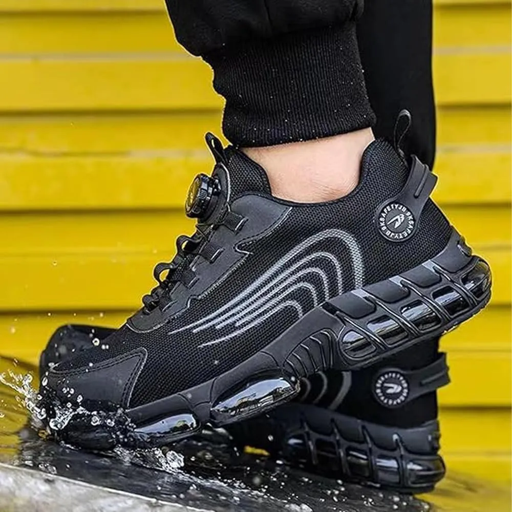Prestivos Shoes, Steel Toe Safety Work for Men, Anti-Slip Lightweight Puncture Proof Steel Toe Sneakes, Smash Stab Resistant Air Cushion Shoes