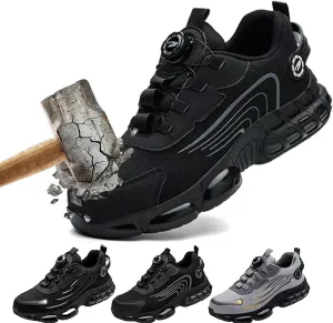 Prestivos Shoes, Steel Toe Safety Work for Men, Anti-Slip Lightweight Puncture Proof Steel Toe Sneakes, Smash Stab Resistant Air Cushion Shoes