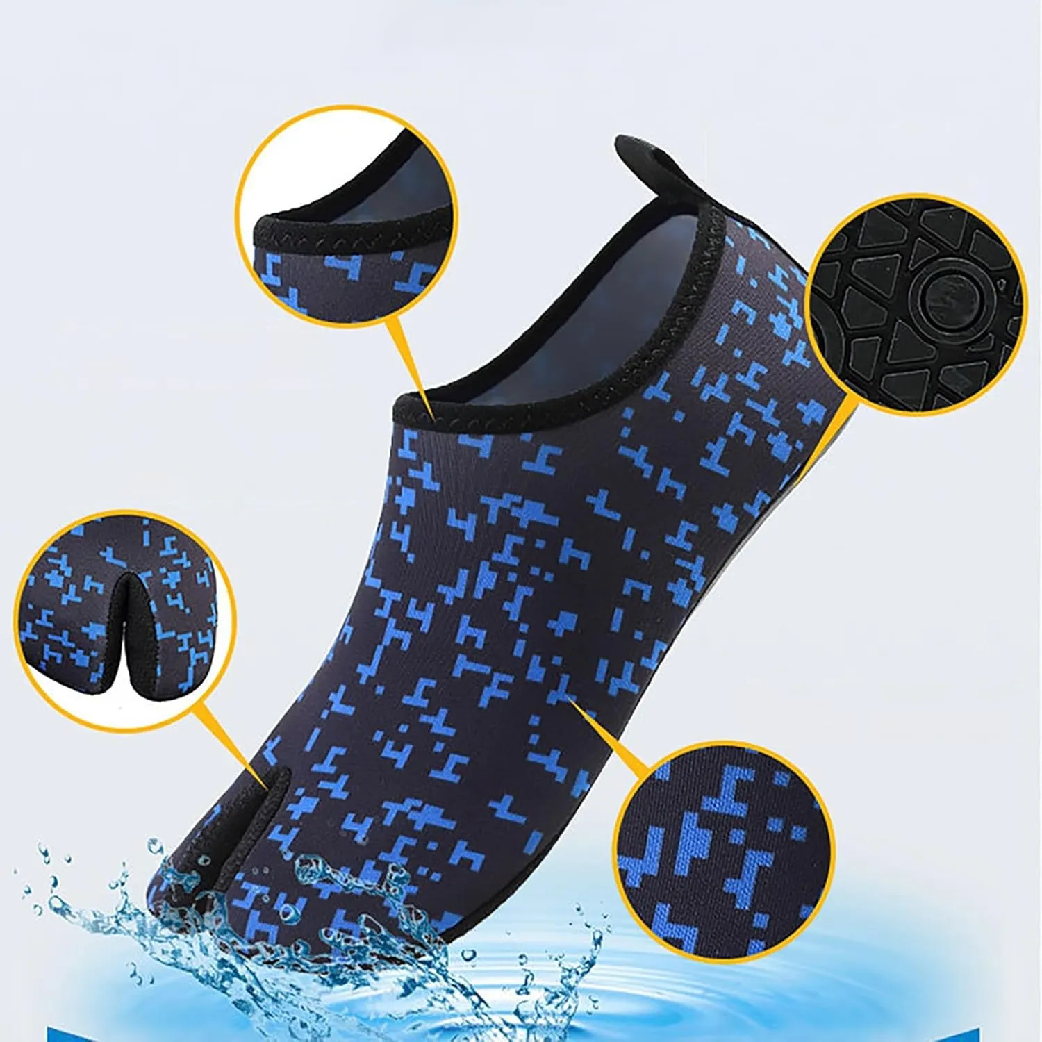 Quick Dry Aqua Water Shoes for Men Women Barefoot Swim Beach Pool Surf Hiking Kayaking Diving Yoga Sports Lightweight Breathable Socks