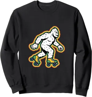 Retro Bigfoot In A Roller Skate Shoes Roller Skating Sweatshirt