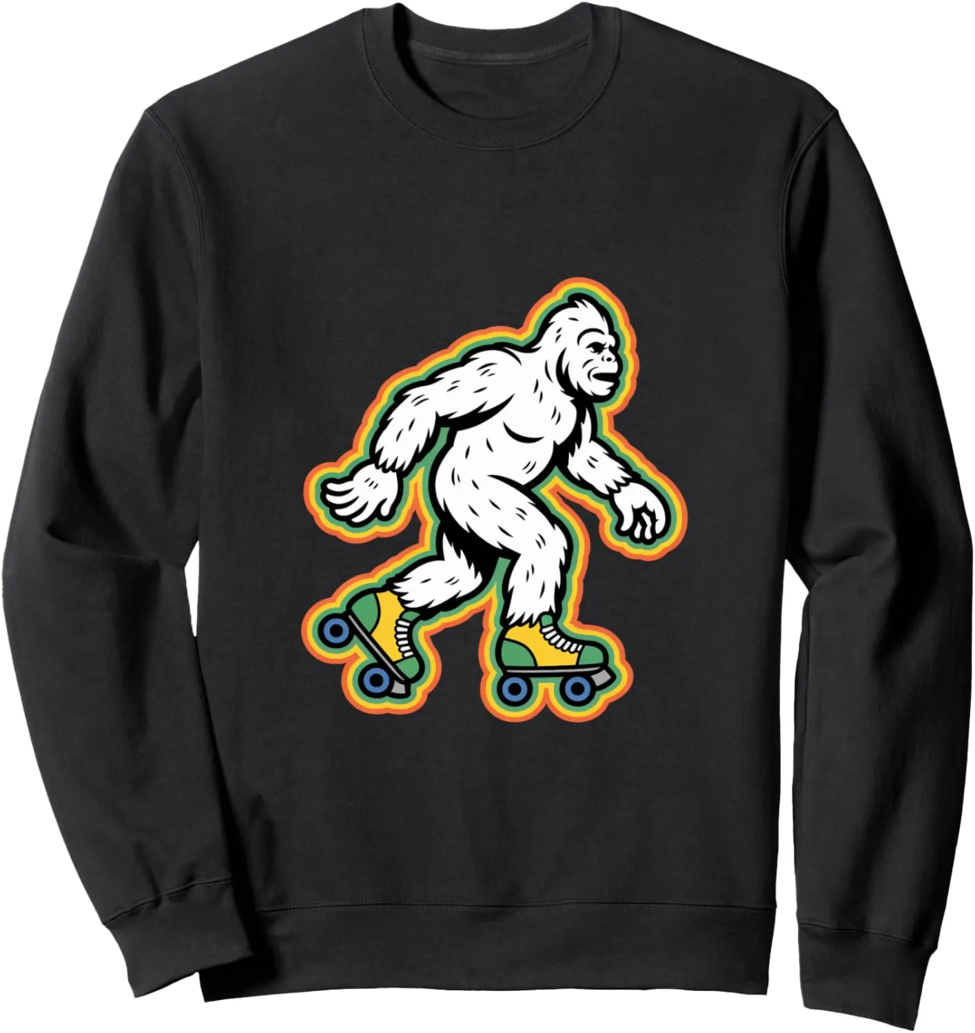 Retro Bigfoot In A Roller Skate Shoes Roller Skating Sweatshirt