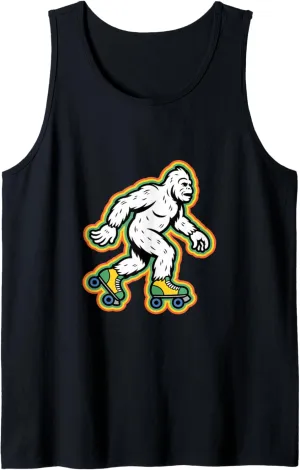 Retro Bigfoot In A Roller Skate Shoes Roller Skating Tank Top