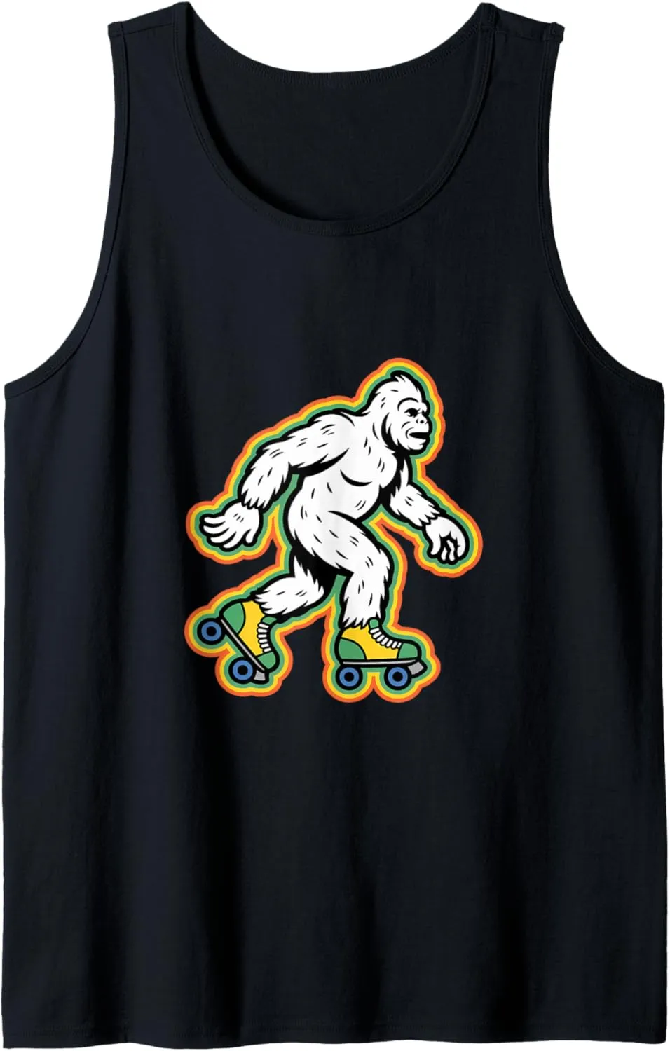 Retro Bigfoot In A Roller Skate Shoes Roller Skating Tank Top