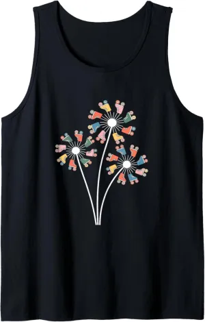 Retro Dandelion Roller Skate Shoes Skater Roller Skating Tank Top