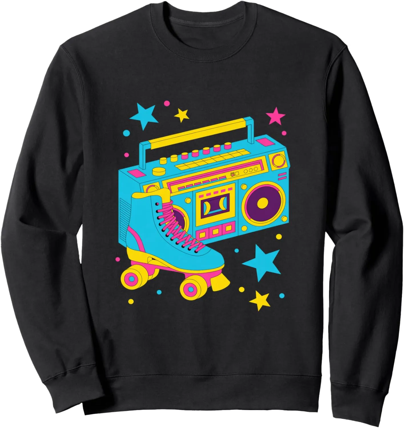 Retro Roller Skate Shoes and Radio Roller Skating Sweatshirt