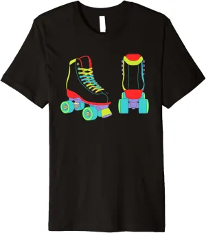 Retro Roller Skate Shoes Colorful Roller Skating Lover Premium T-Shirt