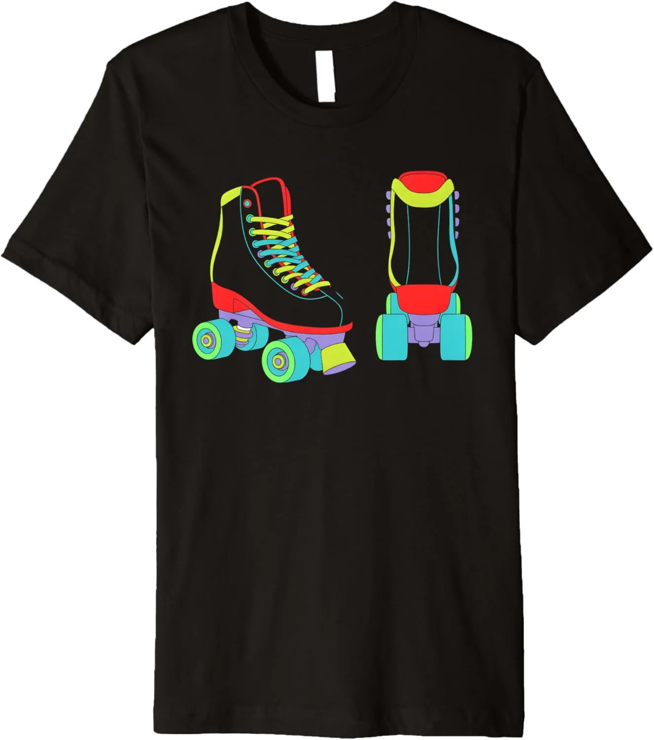 Retro Roller Skate Shoes Colorful Roller Skating Lover Premium T-Shirt