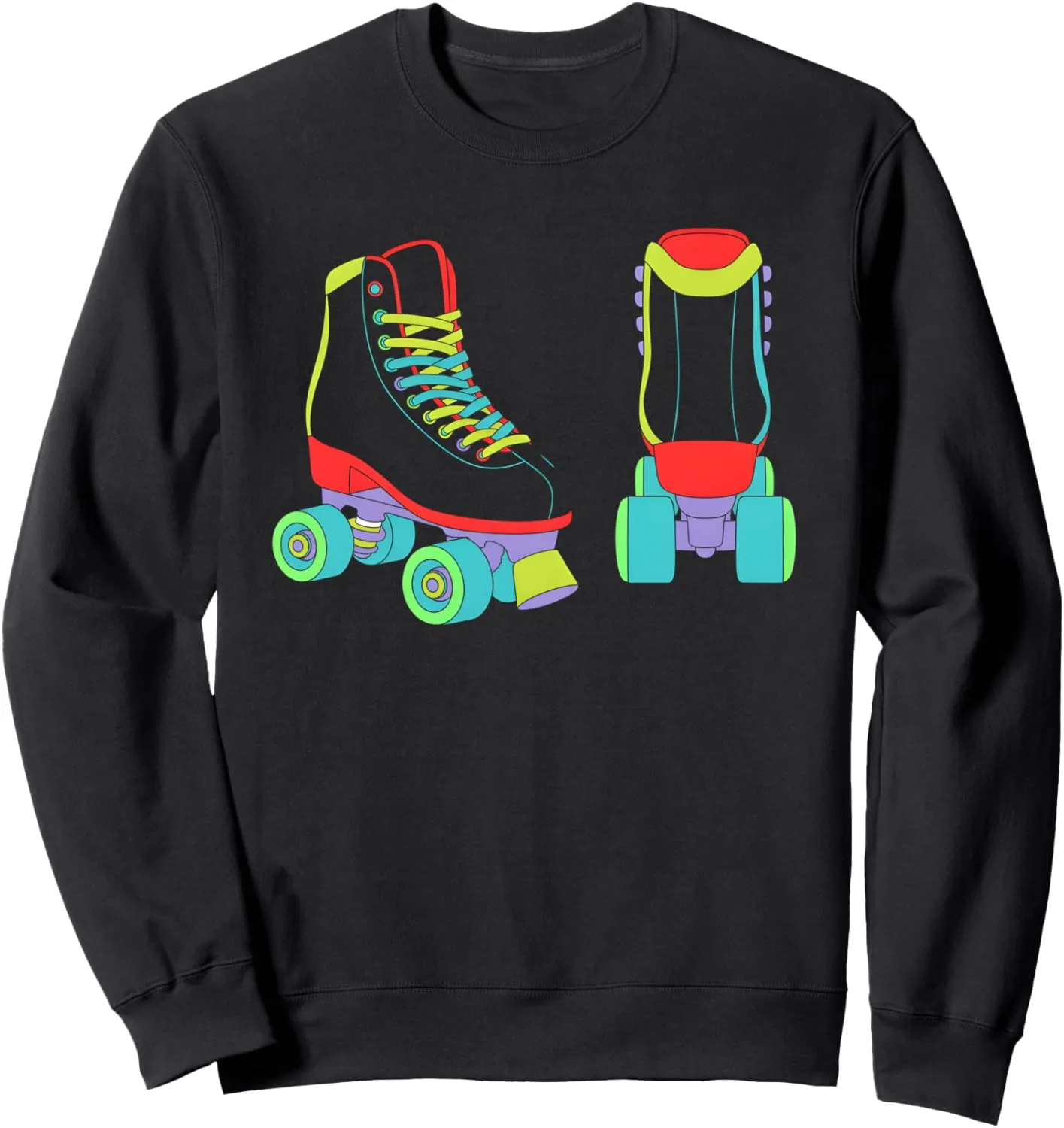 Retro Roller Skate Shoes Colorful Roller Skating Lover Sweatshirt
