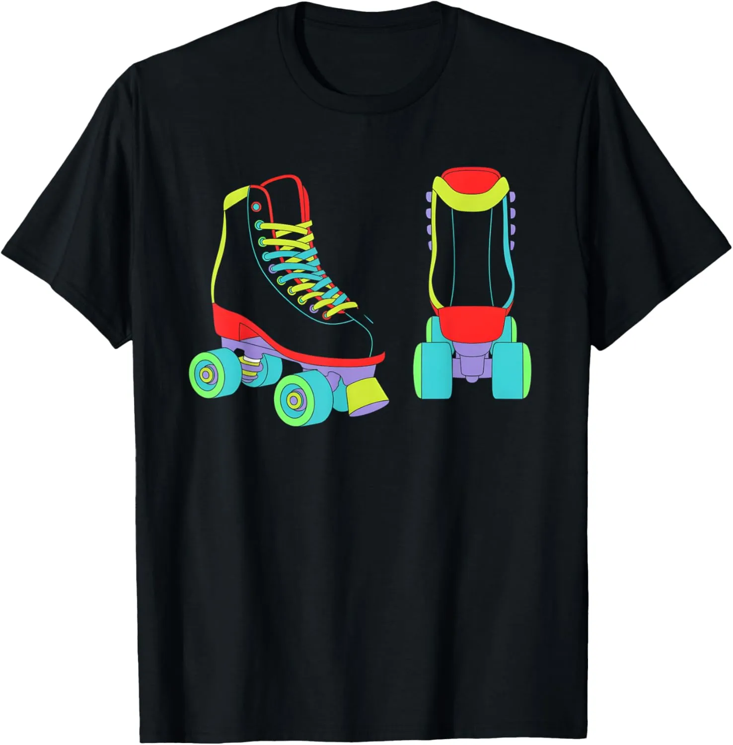 Retro Roller Skate Shoes Colorful Roller Skating Lover T-Shirt