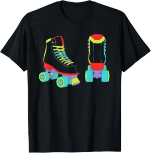 Retro Roller Skate Shoes Colorful Roller Skating Lover T-Shirt