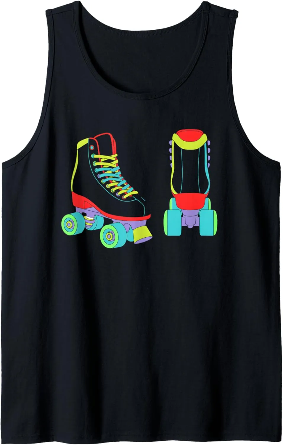 Retro Roller Skate Shoes Colorful Roller Skating Lover Tank Top
