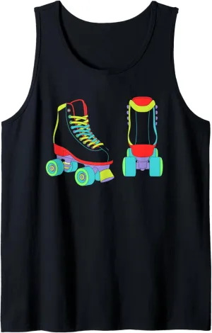 Retro Roller Skate Shoes Colorful Roller Skating Lover Tank Top
