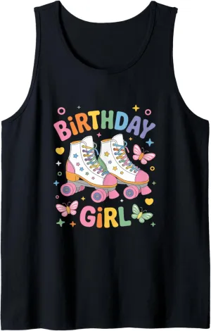 Roller Skate Shoes Birthday Girl Retro Roller Skating Tank Top