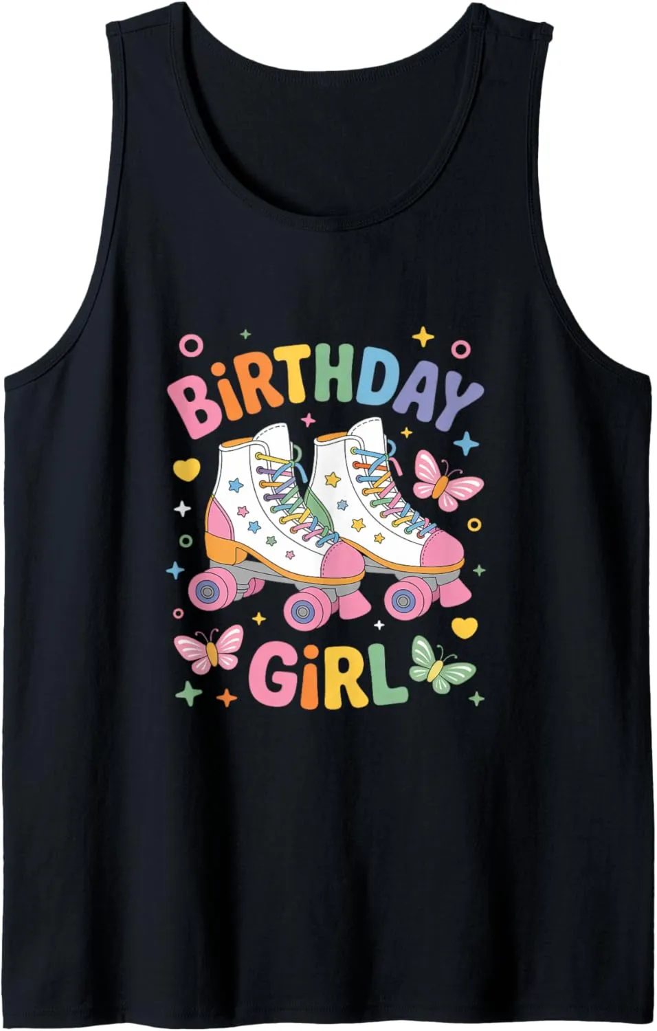 Roller Skate Shoes Birthday Girl Retro Roller Skating Tank Top