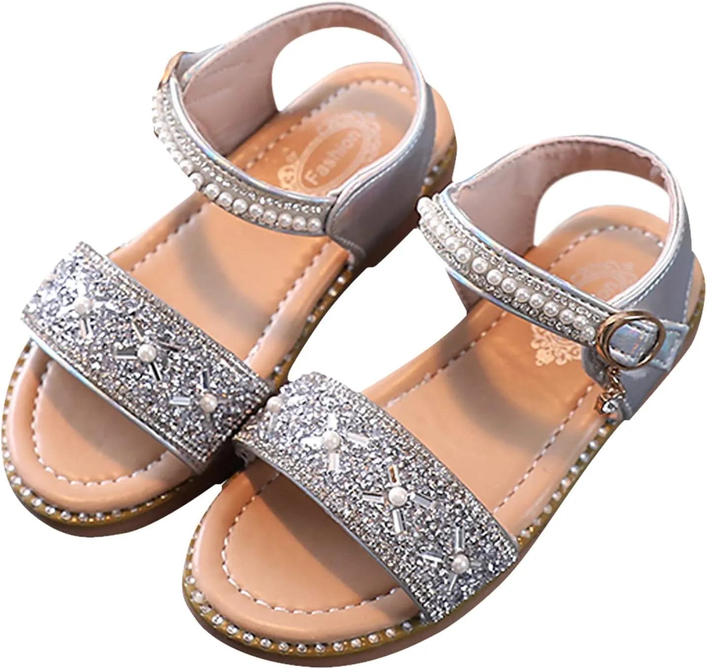 Rose Shoes Size 4 Girls Sandals Open Toe Rhinestone Princess Dress Flat Shoes Girls Flip Flops Size 10 Toddler