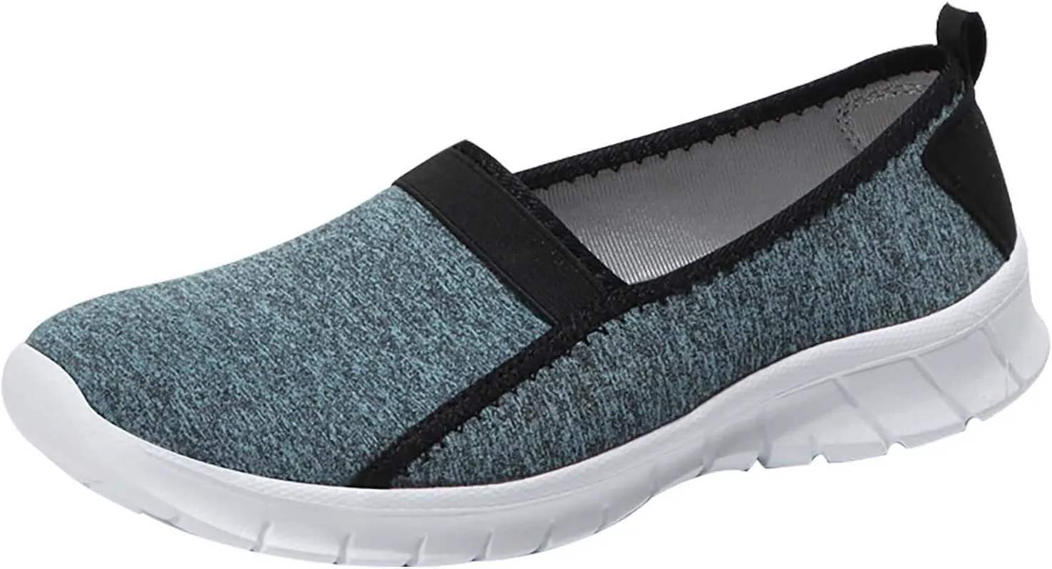 Running Shoes for Women Mesh Breathable Casual Shoes for Fall Walking Sneakers Slip on Walking Comfort Lightweight White Tennis Shoe Loafers Dress Shoe