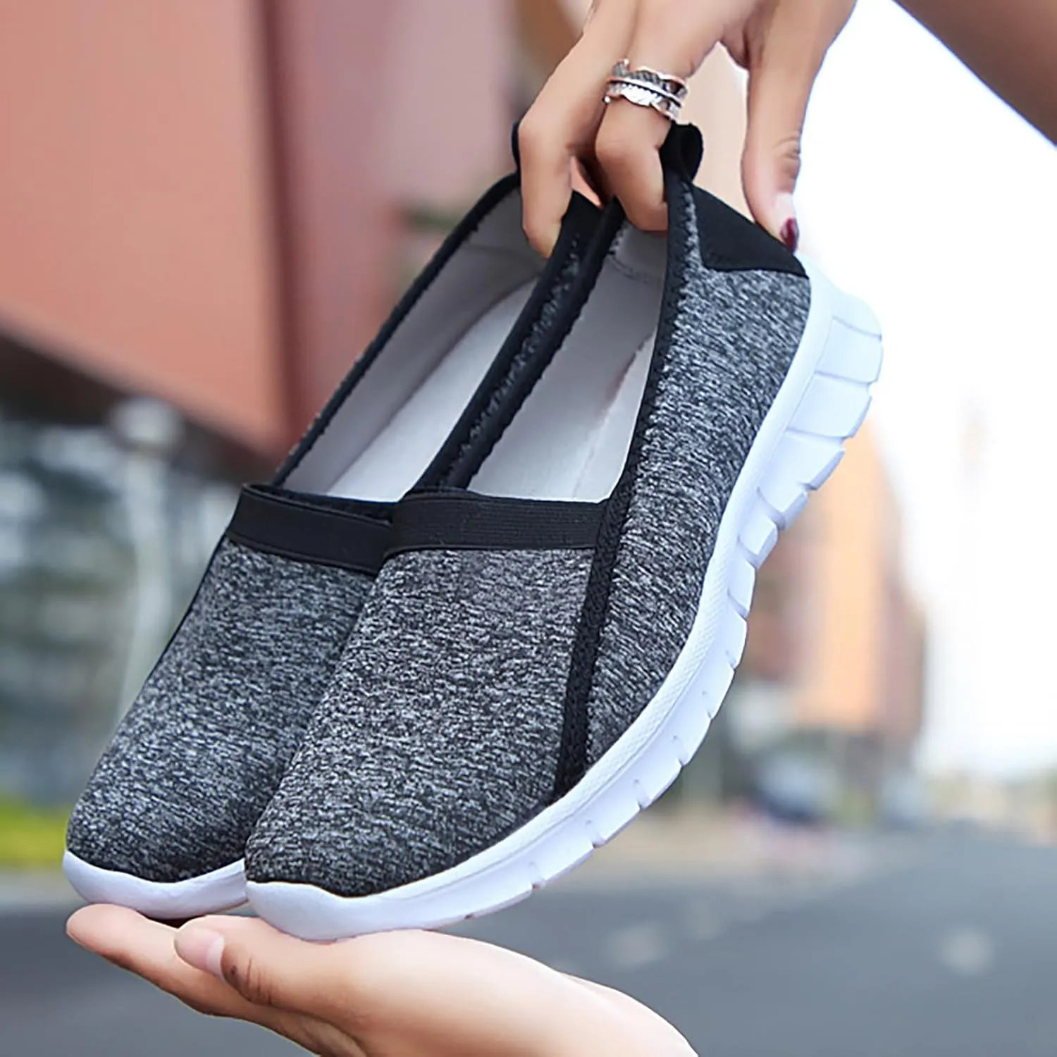Running Shoes for Women Mesh Breathable Casual Shoes for Fall Walking Sneakers Slip on Walking Comfort Lightweight White Tennis Shoe Loafers Dress Shoe