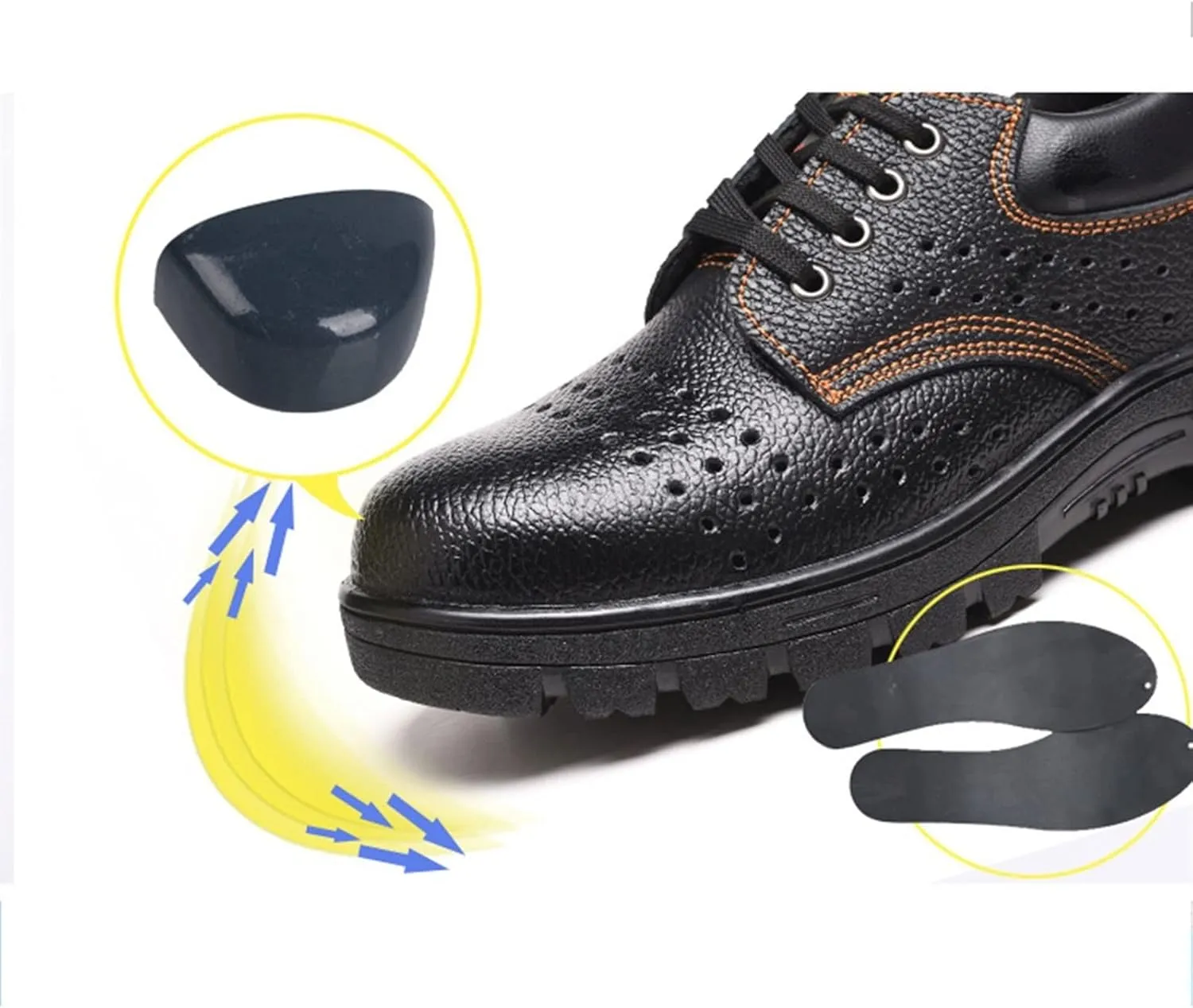 Safety Trainers Women Men Safety Shoes Lightweight Steel Toe Cap Safety Boots Mesh Breathable Industrial Work Shoes (Color : Black, Size : 9 US)