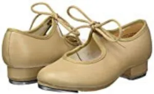 Sansha Boy's Kids Leather Shoes with Professional Taps 1.1 Inch Heel Oxford Flat, Tan, 5.5 Big