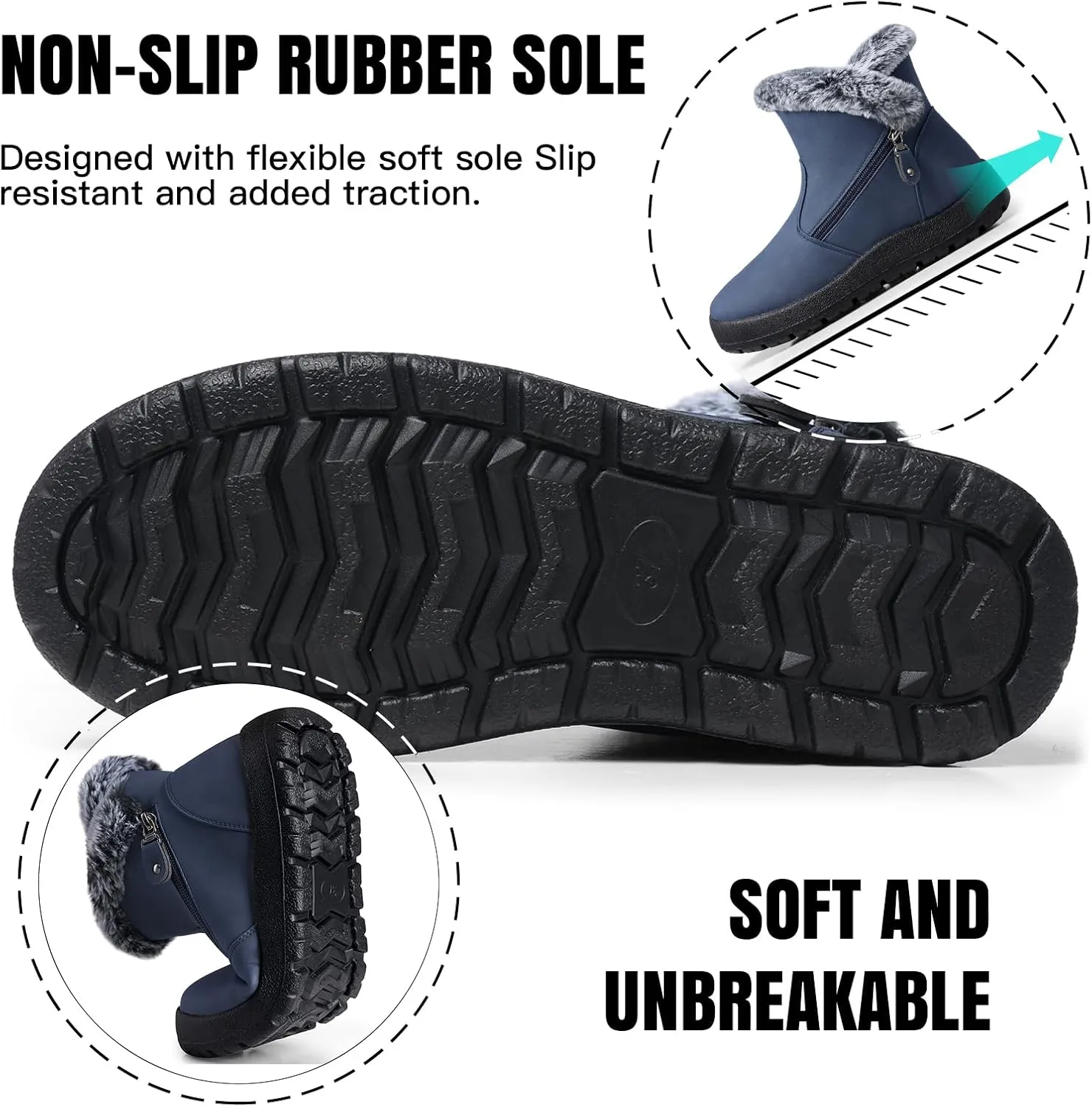 SHIBEVER Winter Boots for Women Waterproof: Womens Snow Boots Warm - Ankle Fur Lined Booties - Insulated Winter Shoes