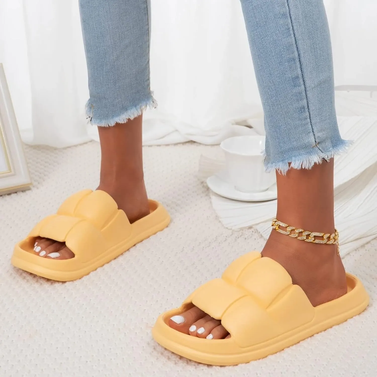 Slides for Men Shower Shoes Women Bathroom Slippers Men Womens Slides Pool Indoor Living Room Slippers