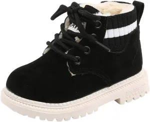 Snow Boots for Kids Winter Booties Zipper Faux Fur Ankle Boots Boys Girls Winter Snow Boots Warm Faux Fur Lined Shoes