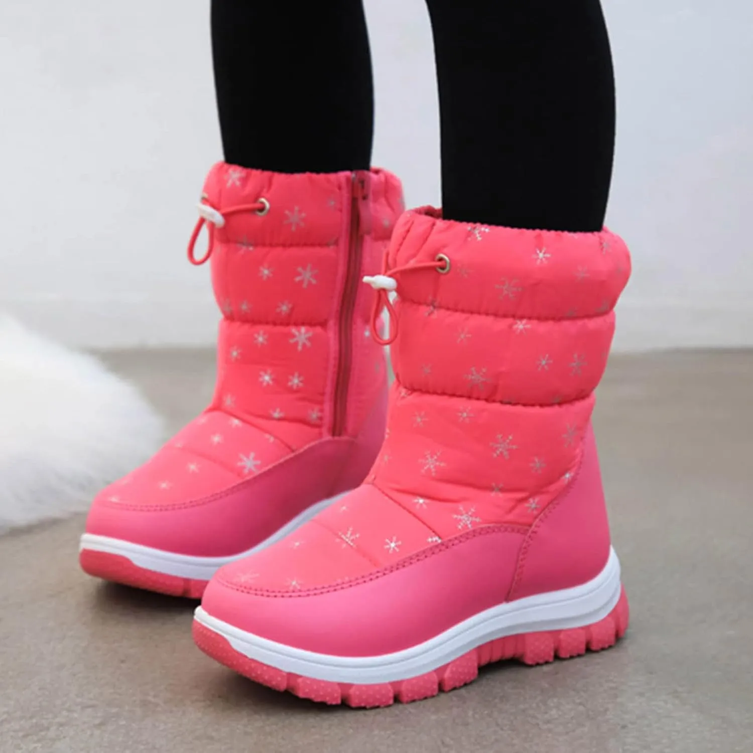 Snow Boots Kids Toddler Winter Ankle Boots Fur Lined Boots Shoes Windproof Baby Boys Girls Booties Outdoor School Boots