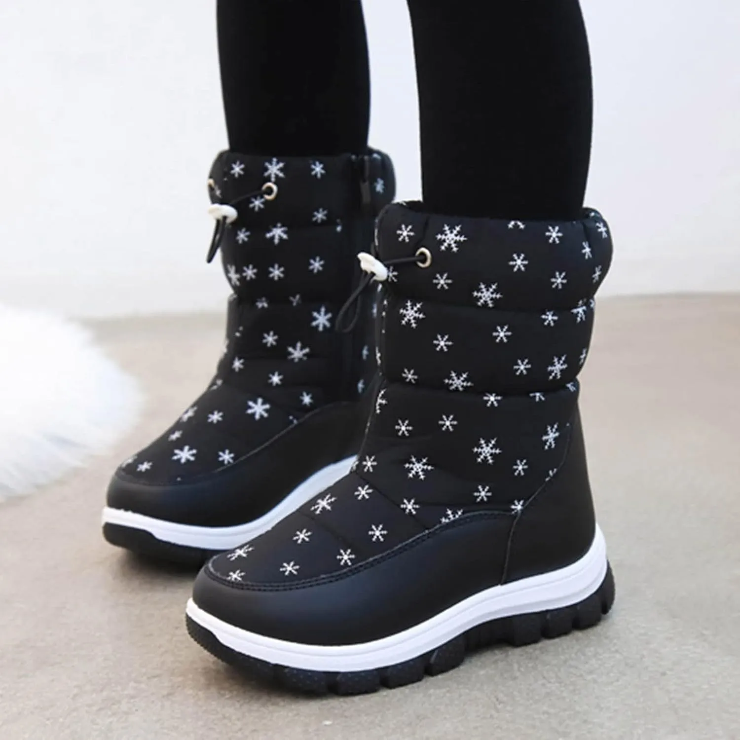 Snow Boots Kids Toddler Winter Ankle Boots Fur Lined Boots Shoes Windproof Baby Boys Girls Booties Outdoor School Boots