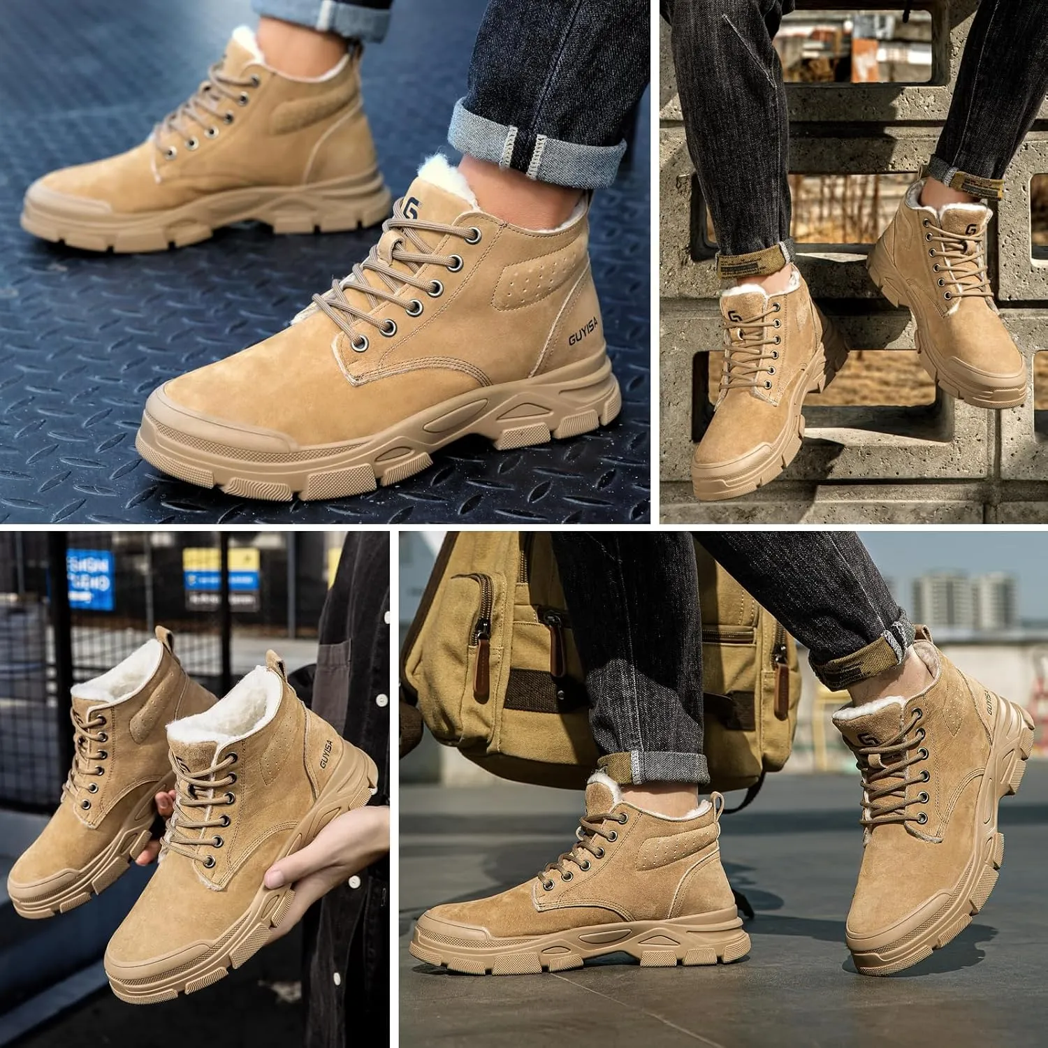 Steel Toe Boots for Men Indestructible Steel Toe Shoes Breathable High Top Work Boots for Men Lightweight Safety Shoes Non Slip Work Shoes Industry Construction Safety Boots
