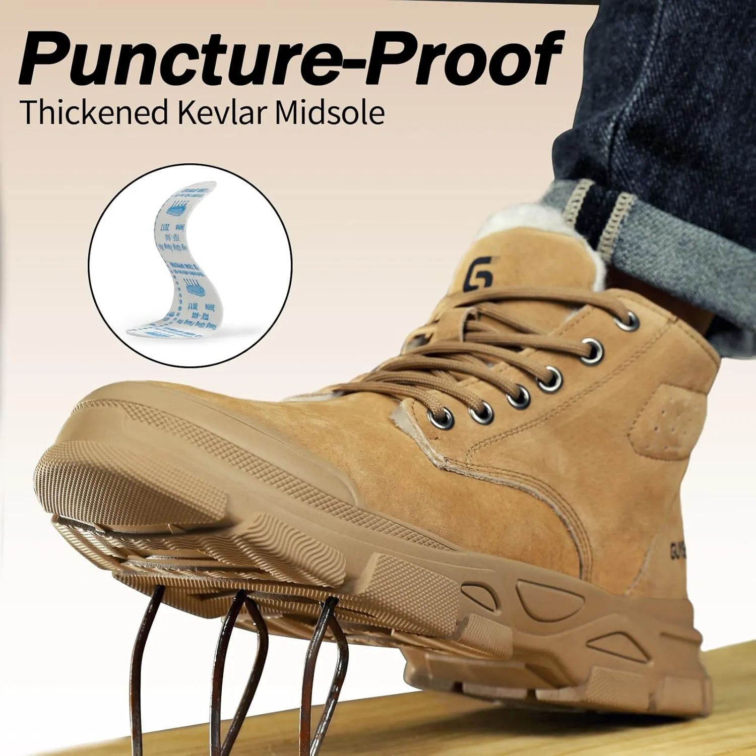 Steel Toe Boots for Men Indestructible Steel Toe Shoes Breathable High Top Work Boots for Men Lightweight Safety Shoes Non Slip Work Shoes Industry Construction Safety Boots