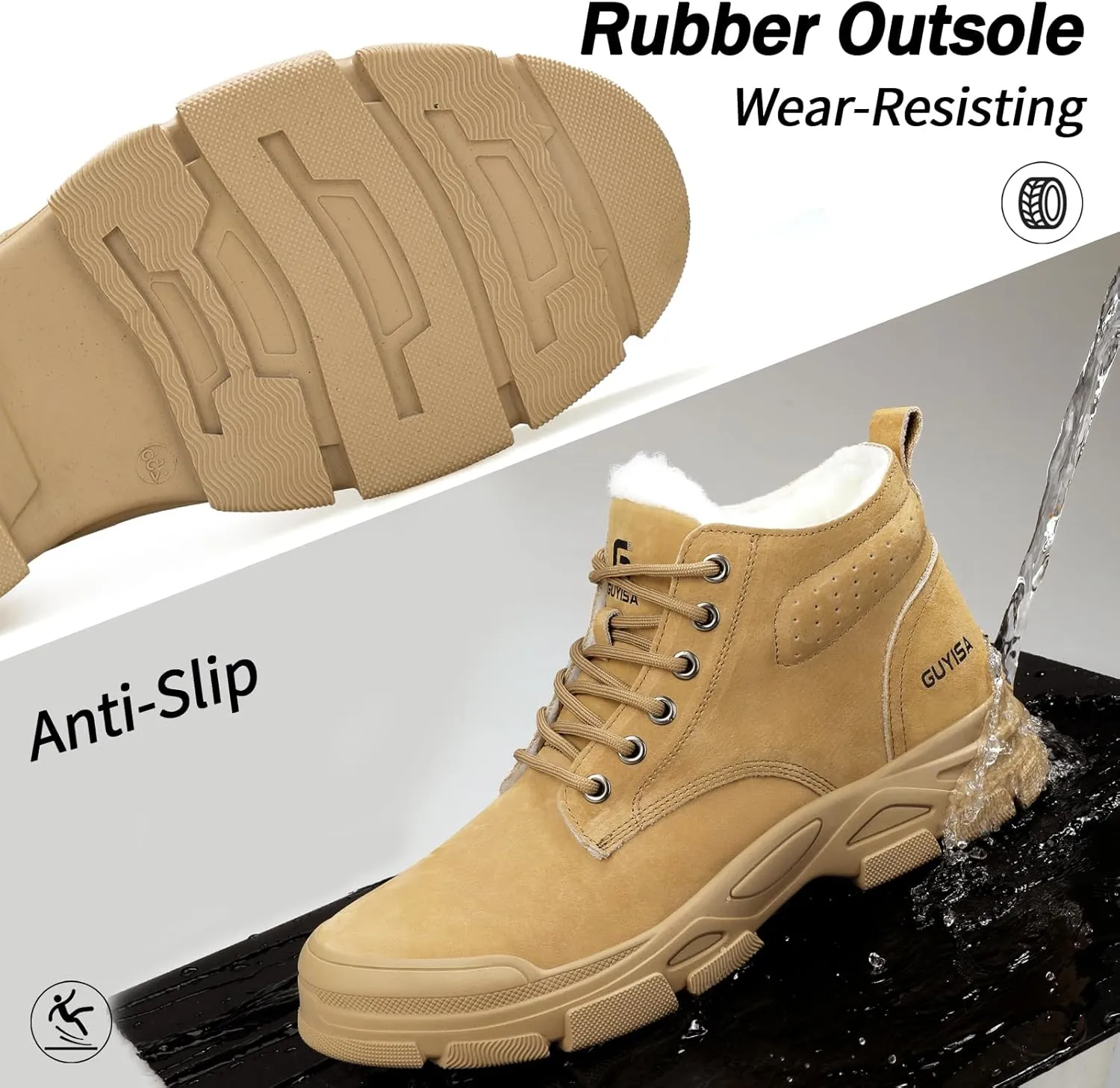 Steel Toe Boots for Men Indestructible Steel Toe Shoes Breathable High Top Work Boots for Men Lightweight Safety Shoes Non Slip Work Shoes Industry Construction Safety Boots