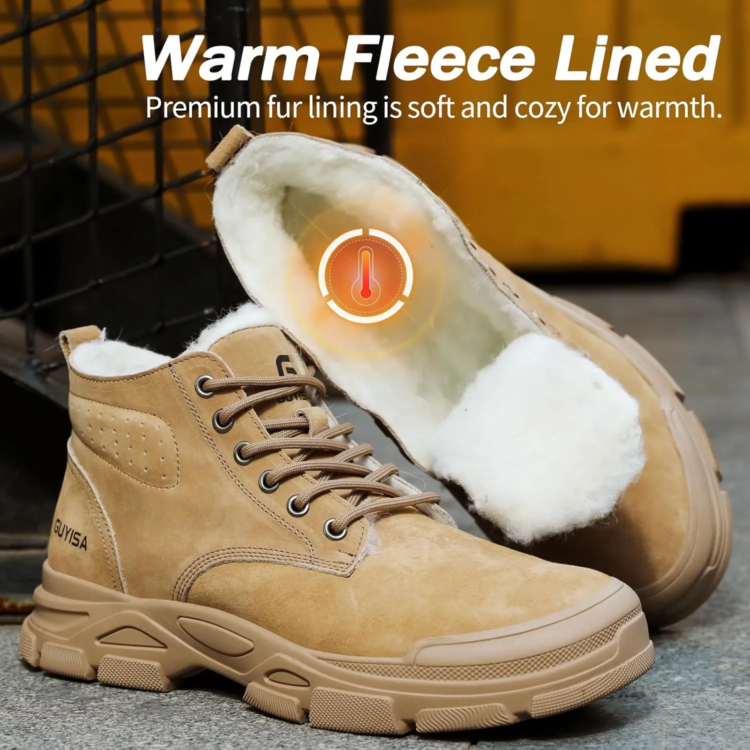 Steel Toe Boots for Men Indestructible Steel Toe Shoes Breathable High Top Work Boots for Men Lightweight Safety Shoes Non Slip Work Shoes Industry Construction Safety Boots