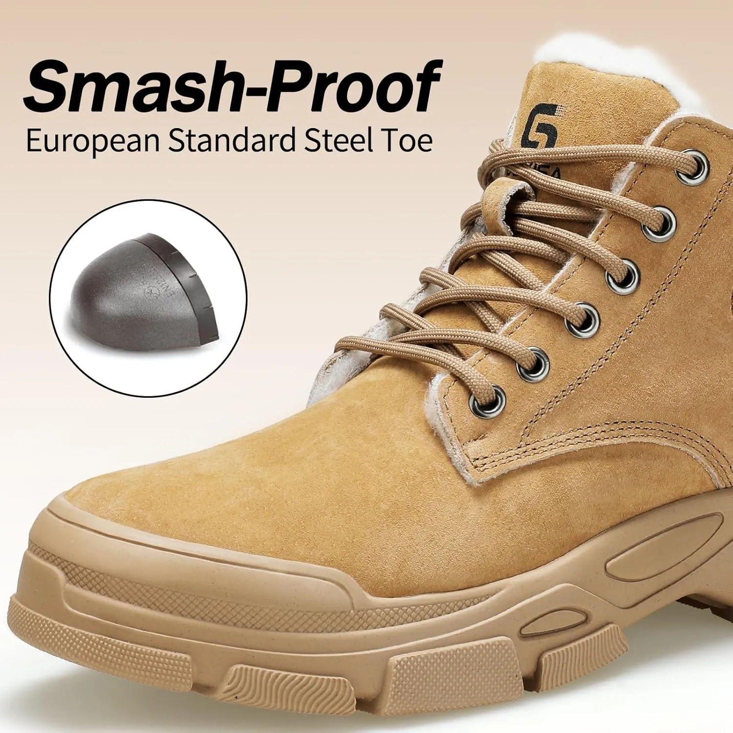 Steel Toe Boots for Men Indestructible Steel Toe Shoes Breathable High Top Work Boots for Men Lightweight Safety Shoes Non Slip Work Shoes Industry Construction Safety Boots