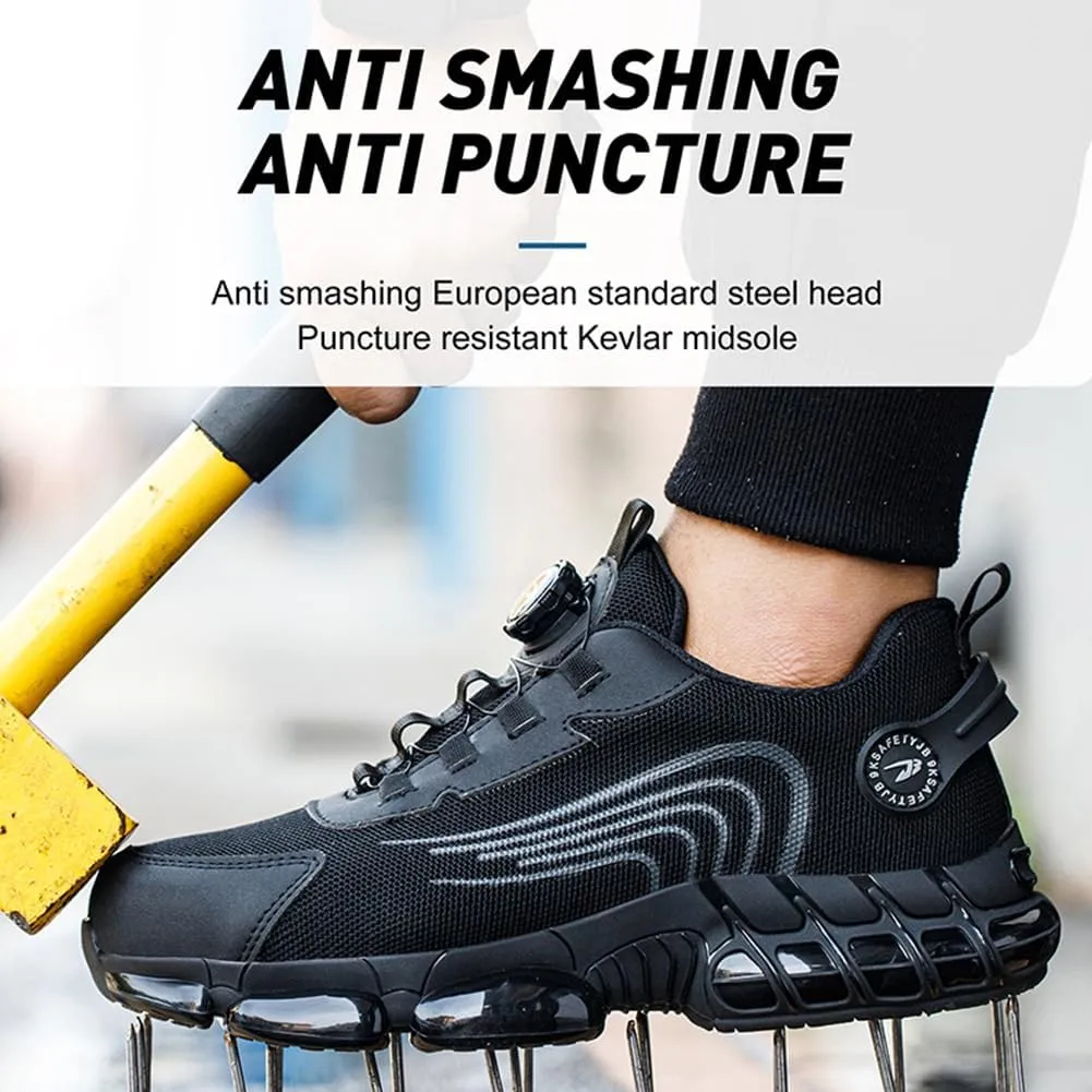 Steel Toe Shoes for Men Women Prestivos Shoes Safety Shoe Steel Toe Power Trainers Anti-Slip Lightweight Comfortable Puncture Proof Sneakers