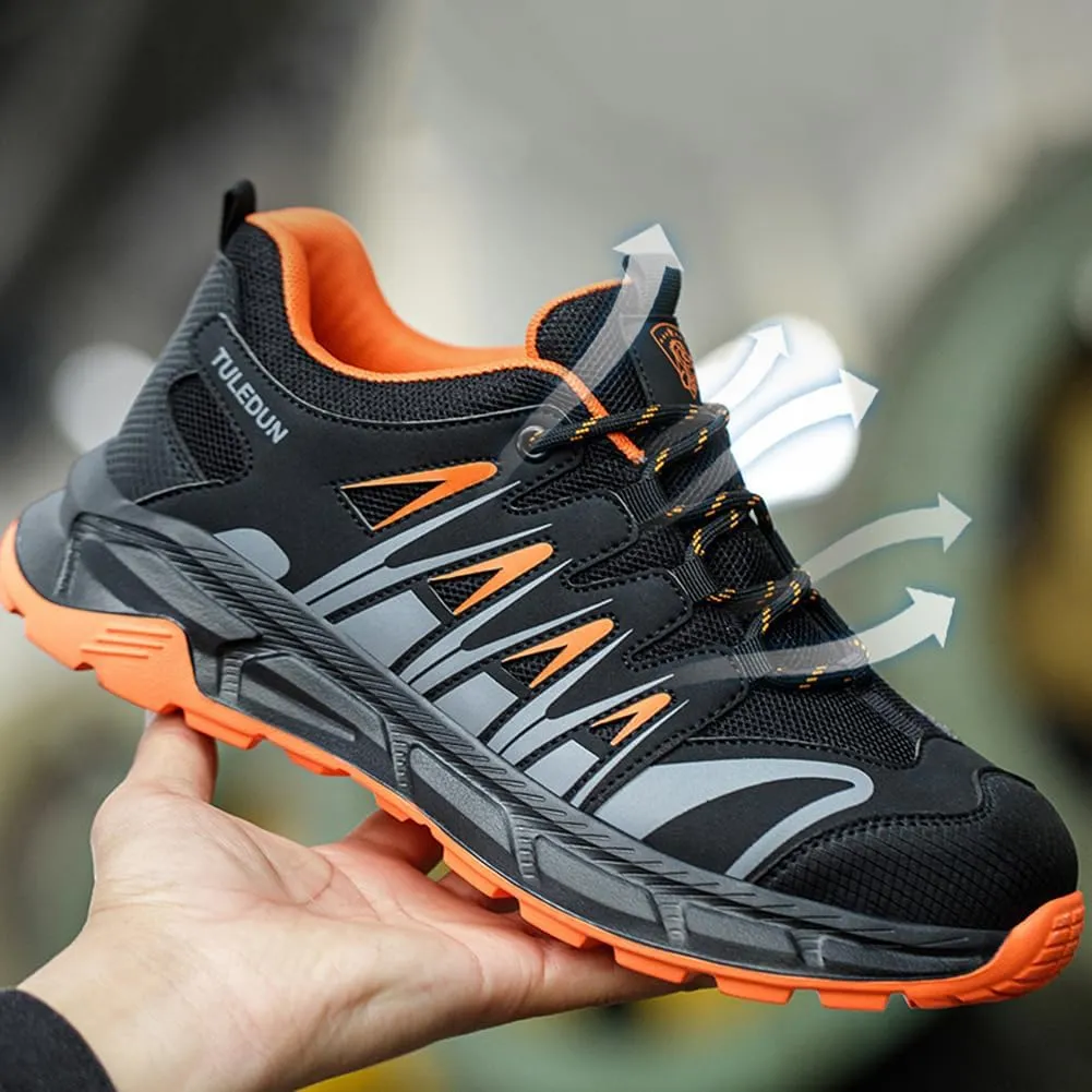 Steel Toe Shoes for Men Women Prestivos Shoes Safety Shoe Steel Toe Power Trainers Anti-Slip Lightweight Comfortable Puncture Proof Sneakers