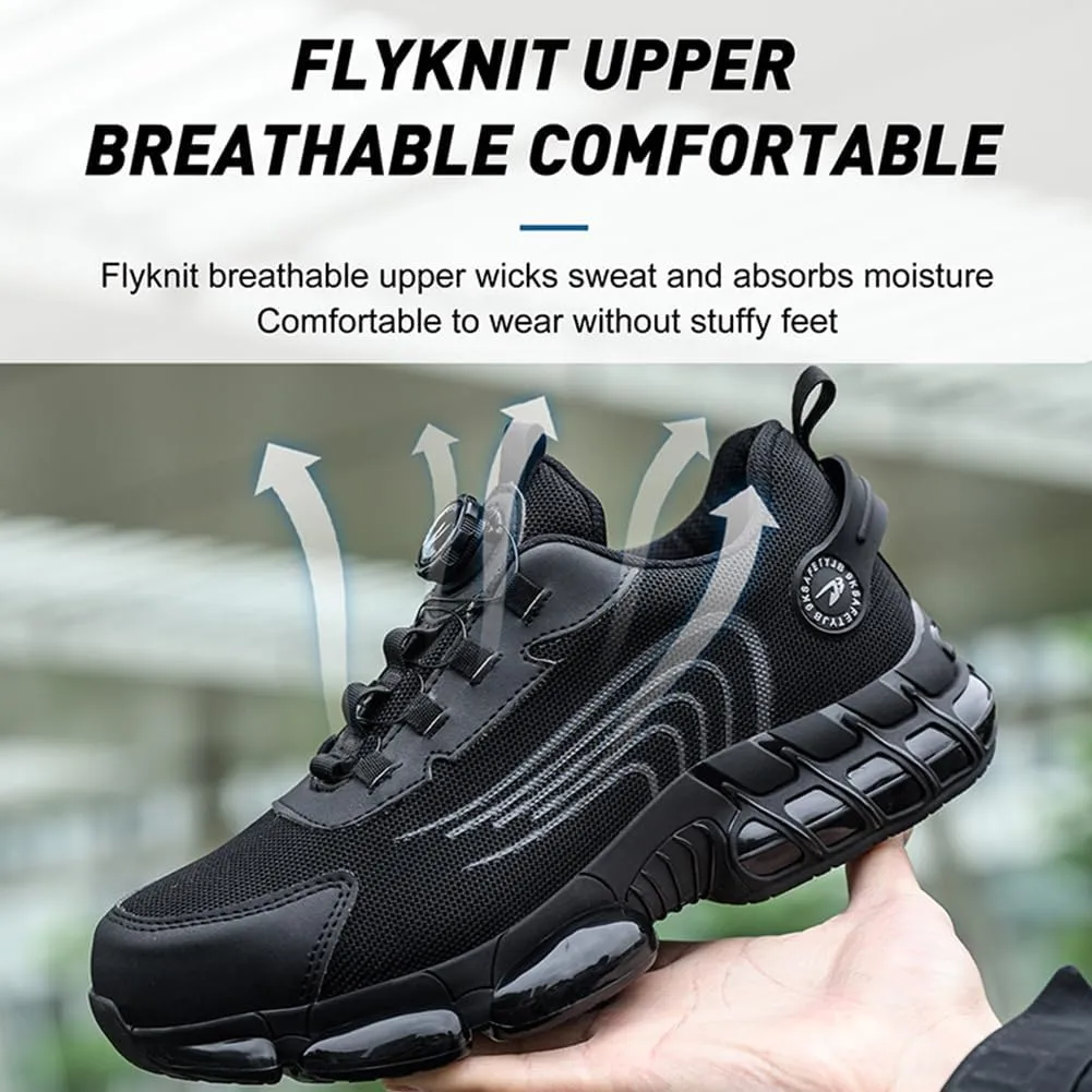 Steel Toe Shoes for Men Women Prestivos Shoes Safety Shoe Steel Toe Power Trainers Anti-Slip Lightweight Comfortable Puncture Proof Sneakers
