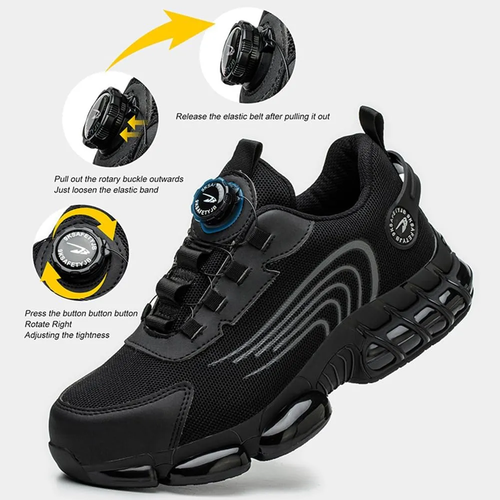 Steel Toe Shoes for Men Women Prestivos Shoes Safety Shoe Steel Toe Power Trainers Anti-Slip Lightweight Comfortable Puncture Proof Sneakers