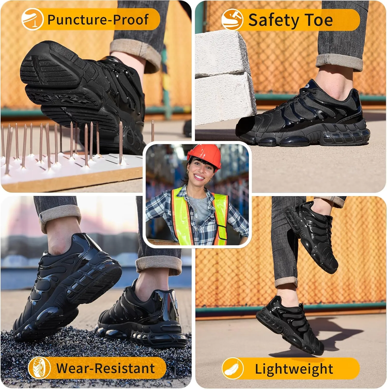 Steel Toe Shoes for Women Men Lightweight Safety Work Shoes Comfortable Composite Toe Steel Toe Sneakers Zapatos de Trabajo para Mujer Hombres