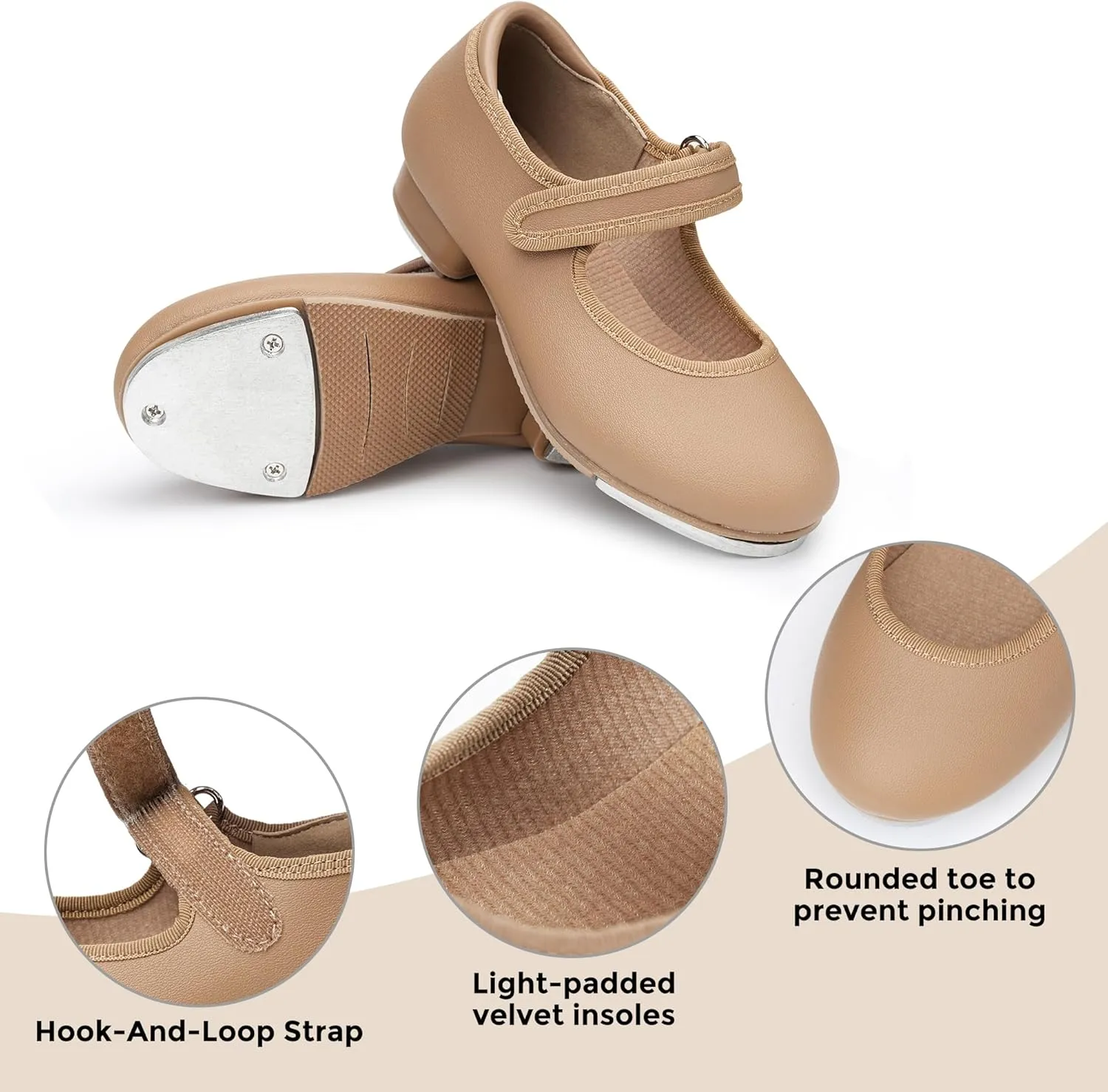 Stelle Tap Shoes for Girls Toddler Boys PU Leather Dance Shoes(Toddler/Little Kid/Big Kid)