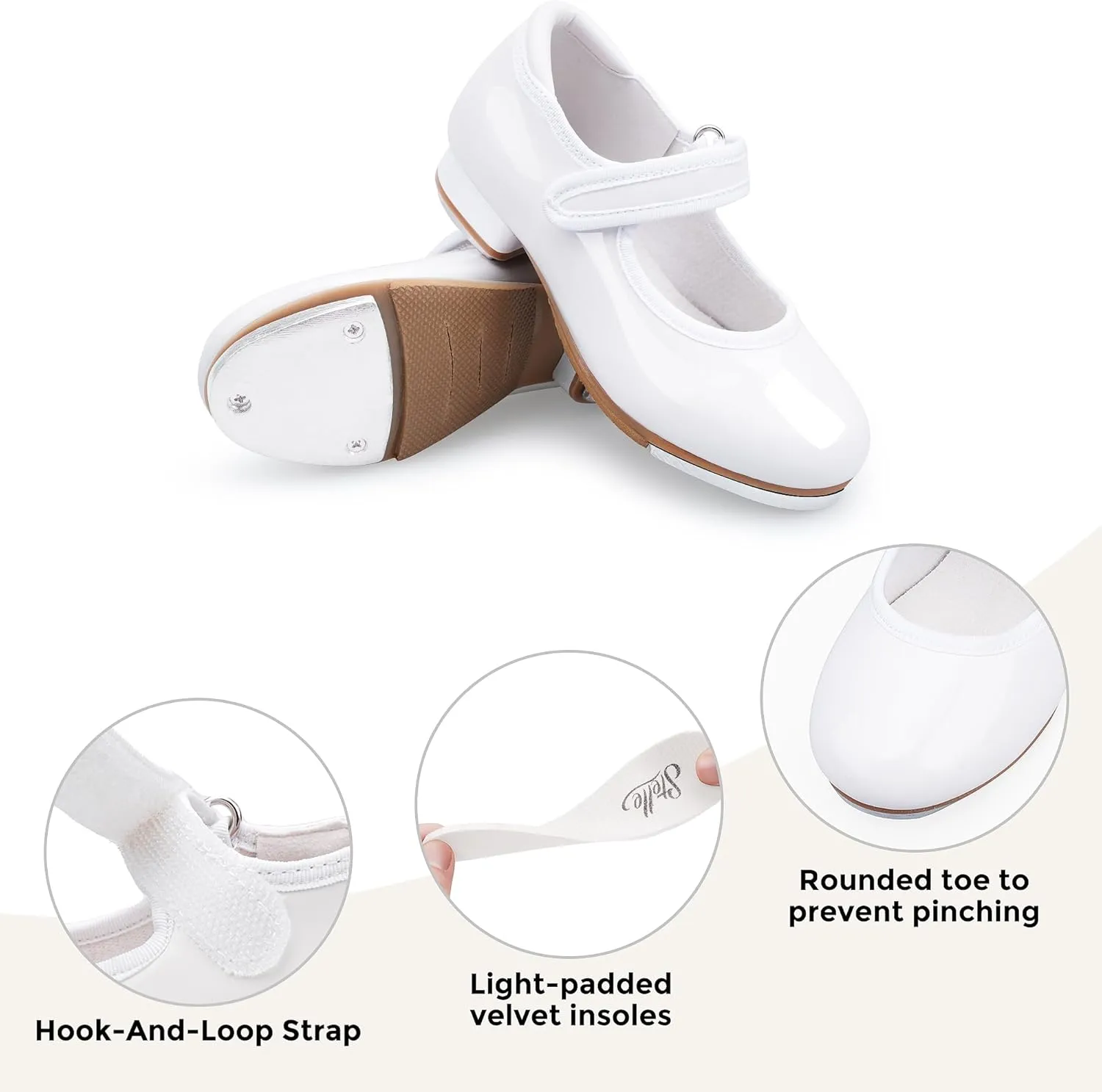 Stelle Tap Shoes for Girls Toddler Boys PU Leather Dance Shoes(Toddler/Little Kid/Big Kid)