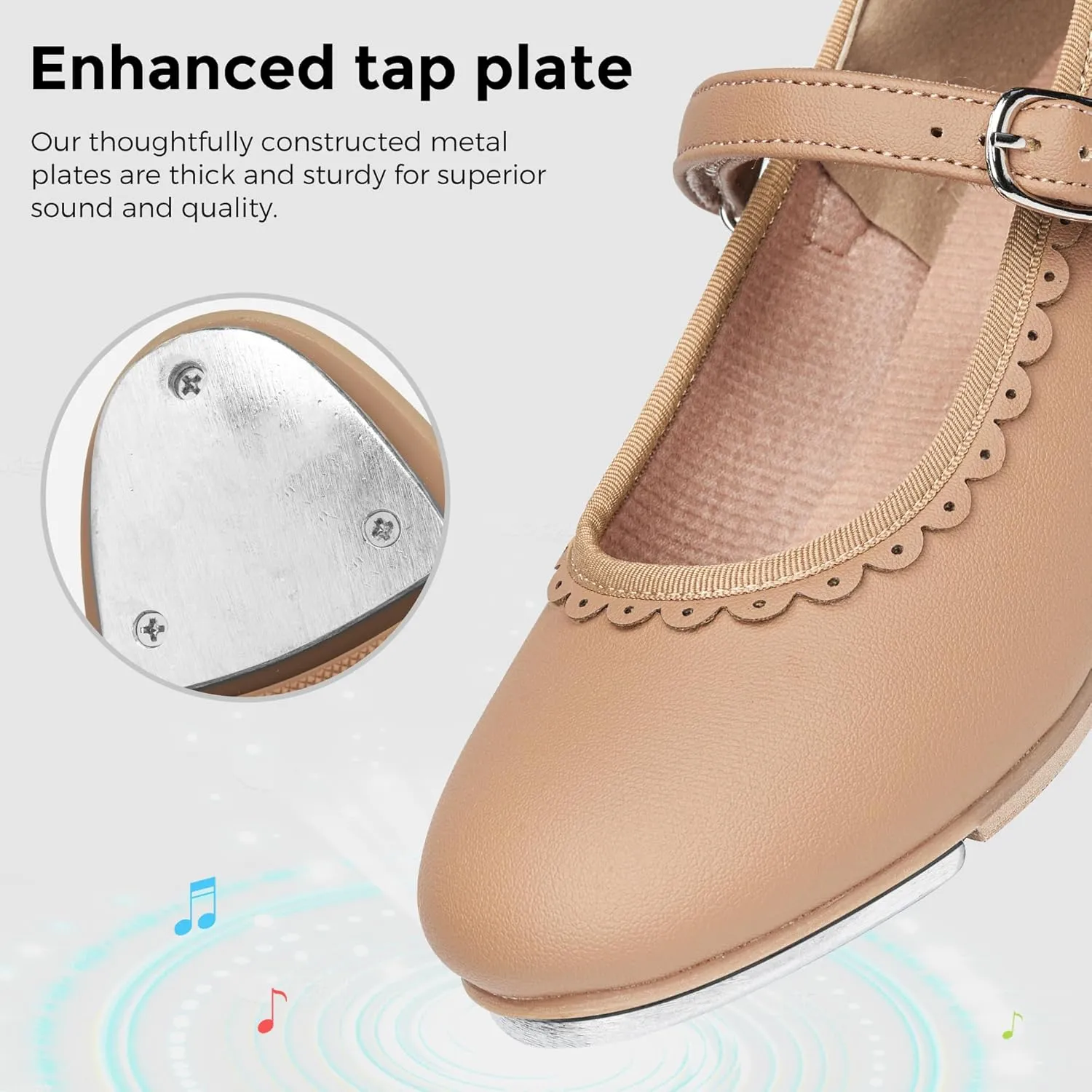 Stelle Tap Shoes for Girls Toddler Dance Shoes Easy Strap Scallop Design (Toddler/Little Kid/Big Kid)