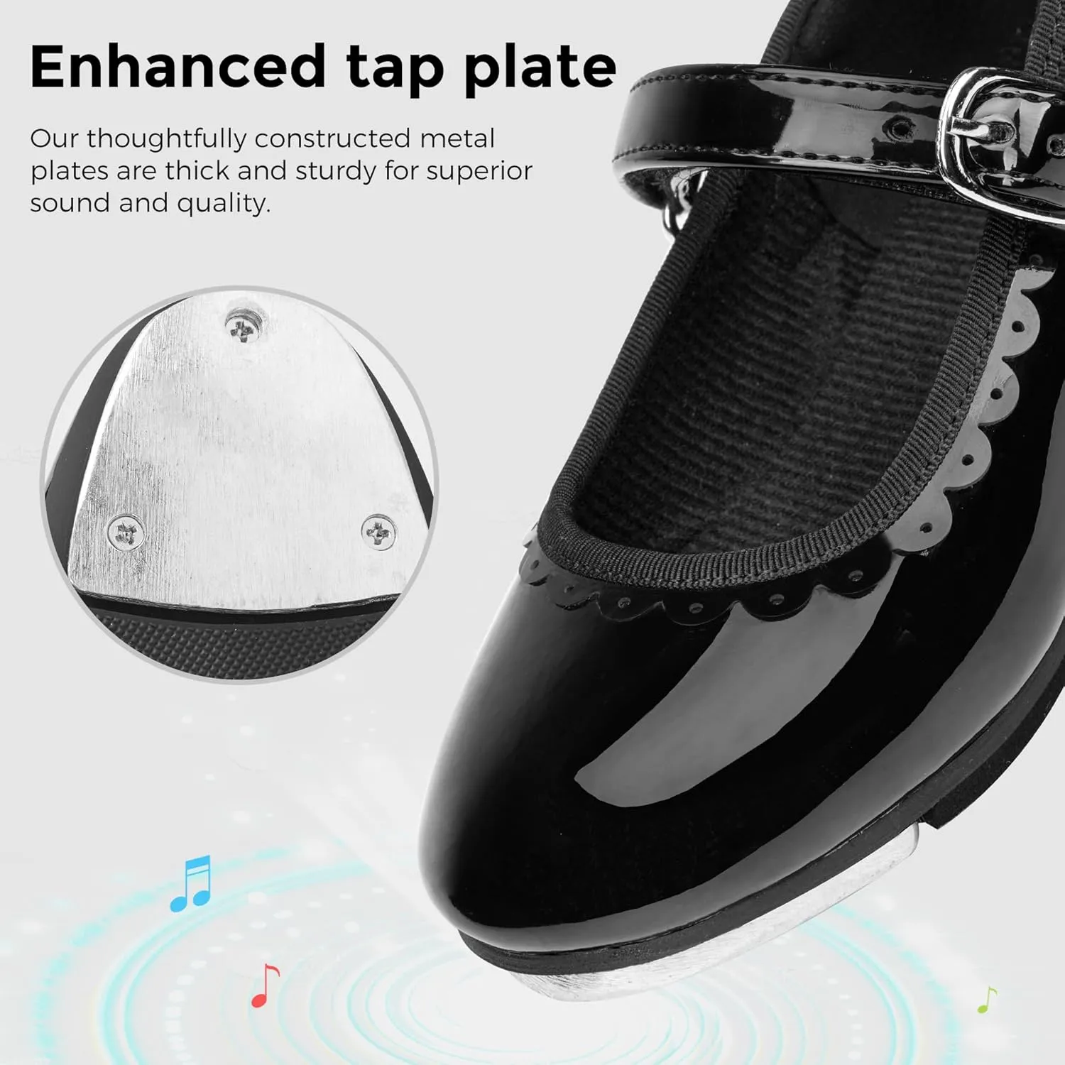 Stelle Tap Shoes for Girls Toddler Dance Shoes Easy Strap Scallop Design (Toddler/Little Kid/Big Kid)