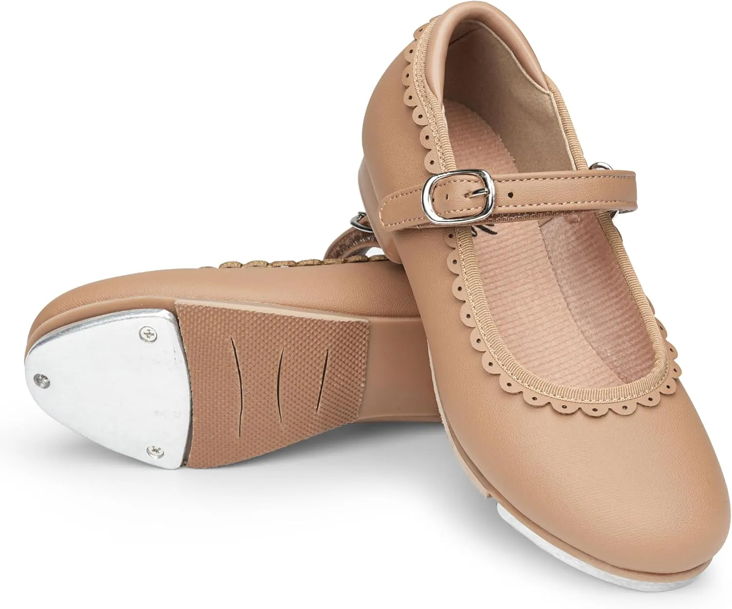 Stelle Tap Shoes for Girls Toddler Dance Shoes Easy Strap Scallop Design (Toddler/Little Kid/Big Kid)